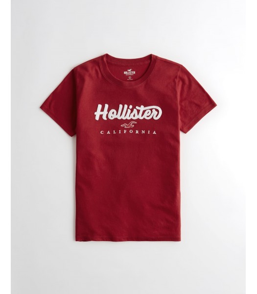 Hollister Red Girls Applique Logo Tee